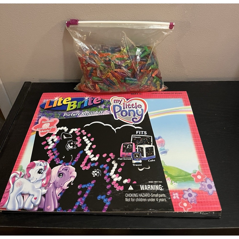 Lite-Brite Pegs  ( Ziploc Bag Full)‎ And My Little Pony Refill Sheets